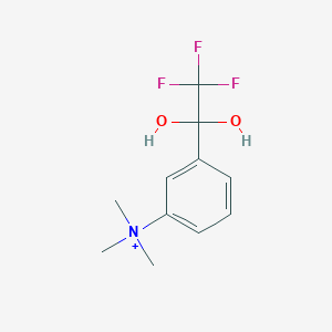 molecular formula C11H15F3NO2+ B1196276 m-(n,n,n-Trimethylammonio)-2,2,2-trifluoro-1,1-dihydroxyethylbenzene 