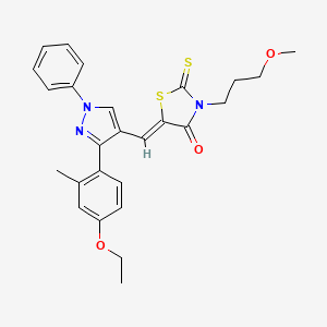 (5Z)-5-{[3-(4-Ethoxy-2-methylphenyl)-1-phenyl-1H-pyrazol-4-YL]methylene}-3-(3-methoxypropyl)-2-thioxo-1,3-thiazolidin-4-one