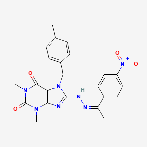 1,3-dimethyl-7-(4-methylbenzyl)-8-{(2Z)-2-[1-(4-nitrophenyl)ethylidene]hydrazinyl}-3,7-dihydro-1H-purine-2,6-dione