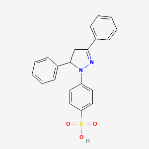 molecular formula C21H18N2O3S B11962809 Benzenesulfonic acid, 4-(4,5-dihydro-3,5-diphenyl-1H-pyrazol-1-yl)- CAS No. 92708-87-7