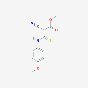 molecular formula C14H16N2O3S B11962815 Cyano-(4-ethoxy-phenylthiocarbamoyl)-acetic acid ethyl ester CAS No. 92256-45-6