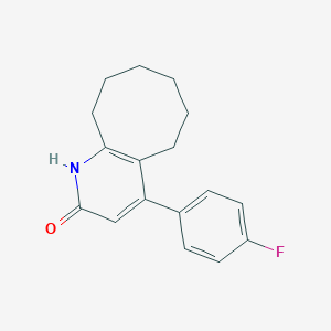 molecular formula C17H18FNO B119629 4-(4-Fluorophenyl)-5,6,7,8,9,10-hexahydrocycloocta[b]pyridin-2(1H)-one CAS No. 132812-72-7