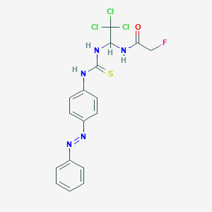 2-fluoro-N-[2,2,2-trichloro-1-({[4-(phenyldiazenyl)anilino]carbothioyl}amino)ethyl]acetamide