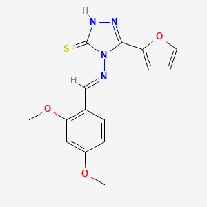 4-((2,4-Dimethoxybenzylidene)amino)5-(2-furyl)4H-1,2,4-triazol-3-YL hydrosulfide