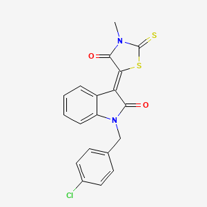 (3Z)-1-(4-chlorobenzyl)-3-(3-methyl-4-oxo-2-thioxo-1,3-thiazolidin-5-ylidene)-1,3-dihydro-2H-indol-2-one