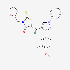 (5Z)-5-{[3-(4-Ethoxy-3-methylphenyl)-1-phenyl-1H-pyrazol-4-YL]methylene}-3-(tetrahydro-2-furanylmethyl)-2-thioxo-1,3-thiazolidin-4-one