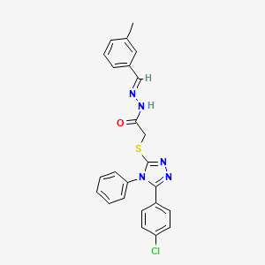 2-{[5-(4-chlorophenyl)-4-phenyl-4H-1,2,4-triazol-3-yl]sulfanyl}-N'-[(E)-(3-methylphenyl)methylidene]acetohydrazide