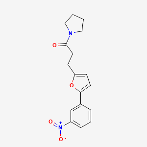 3-(5-(3-Nitrophenyl)furan-2-yl)-1-(pyrrolidin-1-yl)propan-1-one