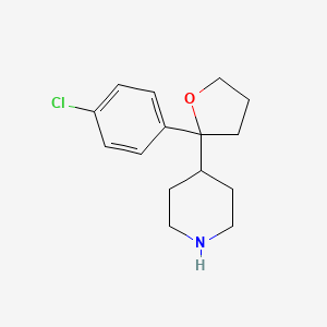 molecular formula C15H20ClNO B1196329 4-[2-(4-Chlorophenyl)oxolan-2-yl]piperidine CAS No. 21674-73-7