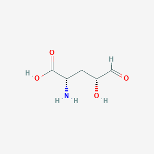 molecular formula C5H9NO4 B1196335 L-4-Hydroxyglutamate semialdehyde 