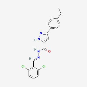 molecular formula C19H16Cl2N4O B11963418 N'-[(E)-(2,6-dichlorophenyl)methylidene]-3-(4-ethylphenyl)-1H-pyrazole-5-carbohydrazide 