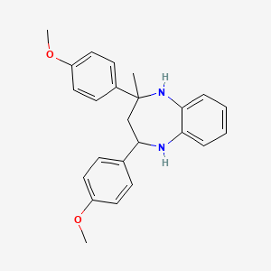 molecular formula C24H26N2O2 B1196353 2,4-Bis(4-methoxyphenyl)-4-methyl-1,2,3,5-tetrahydro-1,5-benzodiazepine 