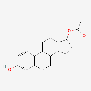 molecular formula C20H26O3 B1196355 Acetic acid (3-hydroxy-13-methyl-6,7,8,9,11,12,14,15,16,17-decahydrocyclopenta[a]phenanthren-17-yl) ester 