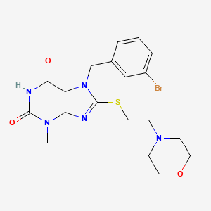 7-(3-Bromobenzyl)-3-methyl-8-{[2-(4-morpholinyl)ethyl]sulfanyl}-3,7-dihydro-1H-purine-2,6-dione