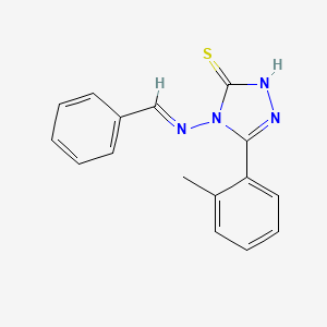 molecular formula C16H14N4S B11963594 4-(Benzylideneamino)-5-(2-methylphenyl)-4H-1,2,4-triazole-3-thiol 