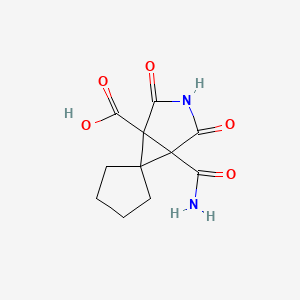 molecular formula C11H12N2O5 B11963617 Spiro(3-azabicyclo(3.1.0)hexane-6,1'-cyclopentane)-1-carboxylic acid, 5-(aminocarbonyl)-2,4-dioxo- CAS No. 94485-93-5