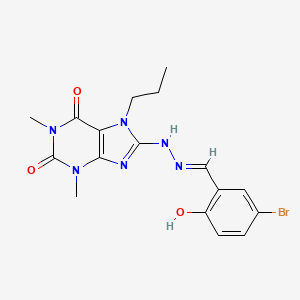 5-Bromo-2-hydroxybenzaldehyde (1,3-dimethyl-2,6-dioxo-7-propyl-2,3,6,7-tetrahydro-1H-purin-8-YL)hydrazone