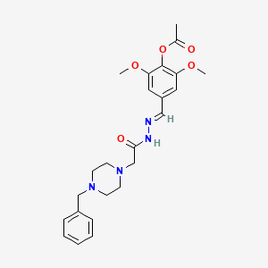 4-[(E)-{2-[(4-benzylpiperazin-1-yl)acetyl]hydrazinylidene}methyl]-2,6-dimethoxyphenyl acetate