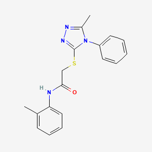 N-(2-methylphenyl)-2-[(5-methyl-4-phenyl-4H-1,2,4-triazol-3-yl)sulfanyl]acetamide