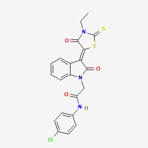 N-(4-chlorophenyl)-2-[(3Z)-3-(3-ethyl-4-oxo-2-thioxo-1,3-thiazolidin-5-ylidene)-2-oxo-2,3-dihydro-1H-indol-1-yl]acetamide