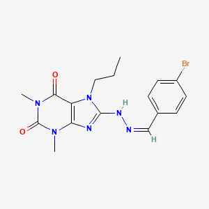 molecular formula C17H19BrN6O2 B11963994 4-Bromobenzaldehyde (1,3-dimethyl-2,6-dioxo-7-propyl-2,3,6,7-tetrahydro-1H-purin-8-YL)hydrazone 