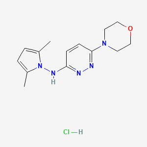 molecular formula C14H20ClN5O B1196400 4-(6-((2,5-Dimethylpyrrol-1-yl)amino)-3-pyridazinyl)morpholine hydrochloride CAS No. 86703-02-8