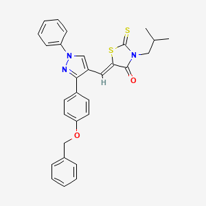 molecular formula C30H27N3O2S2 B11964031 (5Z)-5-({3-[4-(benzyloxy)phenyl]-1-phenyl-1H-pyrazol-4-yl}methylene)-3-isobutyl-2-thioxo-1,3-thiazolidin-4-one 