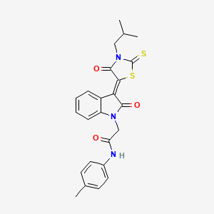 2-[(3Z)-3-(3-Isobutyl-4-oxo-2-thioxo-1,3-thiazolidin-5-ylidene)-2-oxo-2,3-dihydro-1H-indol-1-YL]-N-(4-methylphenyl)acetamide