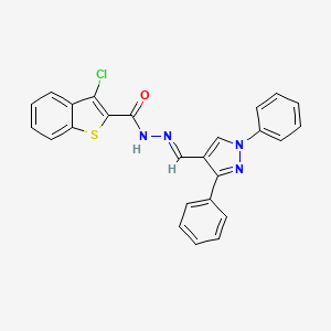 3-chloro-N'-[(E)-(1,3-diphenyl-1H-pyrazol-4-yl)methylidene]-1-benzothiophene-2-carbohydrazide