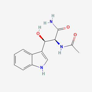molecular formula C13H15N3O3 B1196426 (2S,3R)-2-acetamido-3-hydroxy-3-(1H-indol-3-yl)propanamide CAS No. 77357-14-3