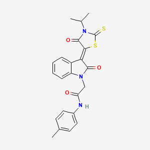 2-[(3Z)-3-(3-Isopropyl-4-oxo-2-thioxo-1,3-thiazolidin-5-ylidene)-2-oxo-2,3-dihydro-1H-indol-1-YL]-N-(4-methylphenyl)acetamide