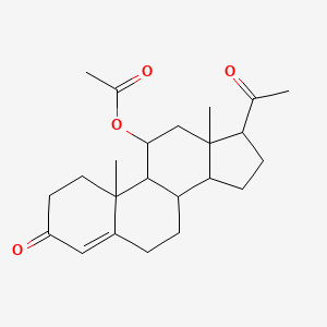 molecular formula C23H32O4 B11964411 Pregn-4-ene-3,20-dione, 11alpha-hydroxy-, acetate 