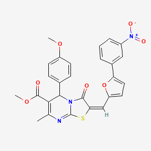 methyl (2E)-5-(4-methoxyphenyl)-7-methyl-2-{[5-(3-nitrophenyl)-2-furyl]methylene}-3-oxo-2,3-dihydro-5H-[1,3]thiazolo[3,2-a]pyrimidine-6-carboxylate