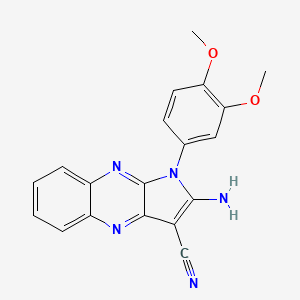 molecular formula C19H15N5O2 B11964597 2-Amino-1-(3,4-dimethoxyphenyl)-1H-pyrrolo(2,3-B)quinoxaline-3-carbonitrile 