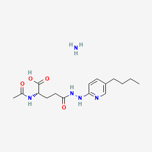 molecular formula C16H27N5O4 B1196460 N-Acetylglutamic acid-N-(N(2)-(5-n-butyl-2-pyridyl)hydrazide) CAS No. 96558-25-7