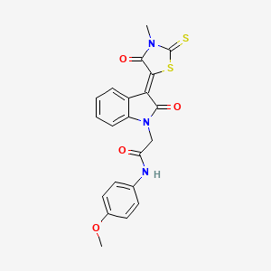 molecular formula C21H17N3O4S2 B11964660 N-(4-methoxyphenyl)-2-[(3Z)-3-(3-methyl-4-oxo-2-thioxo-1,3-thiazolidin-5-ylidene)-2-oxo-2,3-dihydro-1H-indol-1-yl]acetamide 