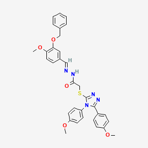 N'-{(E)-[3-(benzyloxy)-4-methoxyphenyl]methylidene}-2-{[4,5-bis(4-methoxyphenyl)-4H-1,2,4-triazol-3-yl]sulfanyl}acetohydrazide