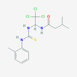 molecular formula C15H20Cl3N3OS B11964688 3-methyl-N-{2,2,2-trichloro-1-[(2-toluidinocarbothioyl)amino]ethyl}butanamide 