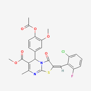 methyl (2E)-5-[4-(acetyloxy)-3-methoxyphenyl]-2-(2-chloro-6-fluorobenzylidene)-7-methyl-3-oxo-2,3-dihydro-5H-[1,3]thiazolo[3,2-a]pyrimidine-6-carboxylate