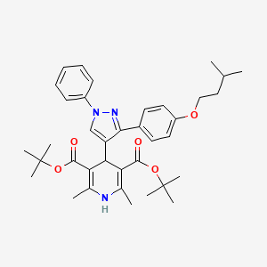 DI(Tert-butyl) 4-{3-[4-(isopentyloxy)phenyl]-1-phenyl-1H-pyrazol-4-YL}-2,6-dimethyl-1,4-dihydro-3,5-pyridinedicarboxylate