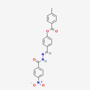 4-[(E)-{2-[(4-nitrophenyl)carbonyl]hydrazinylidene}methyl]phenyl 4-methylbenzoate