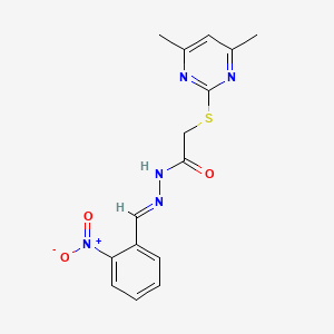 2-[(4,6-dimethylpyrimidin-2-yl)sulfanyl]-N'-[(E)-(2-nitrophenyl)methylidene]acetohydrazide