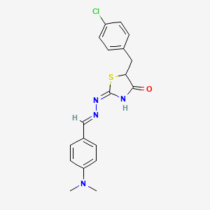 (2E)-5-(4-chlorobenzyl)-2-{(2E)-[4-(dimethylamino)benzylidene]hydrazinylidene}-1,3-thiazolidin-4-one