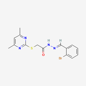 molecular formula C15H15BrN4OS B11964954 N'-(2-Bromobenzylidene)-2-((4,6-dimethyl-2-pyrimidinyl)thio)acetohydrazide 