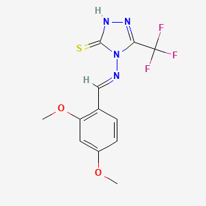 molecular formula C12H11F3N4O2S B11964993 4-{[(E)-(2,4-dimethoxyphenyl)methylidene]amino}-5-(trifluoromethyl)-4H-1,2,4-triazole-3-thiol 