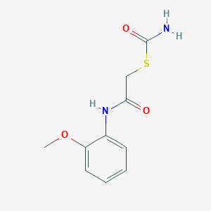 molecular formula C10H12N2O3S B1196502 氨基甲硫酸 S-[2-(2-甲氧基苯胺基)-2-氧代乙基] 酯 CAS No. 7451-60-7