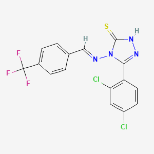 5-(2,4-Dichlorophenyl)-4-({(E)-[4-(trifluoromethyl)phenyl]methylidene}amino)-4H-1,2,4-triazol-3-YL hydrosulfide