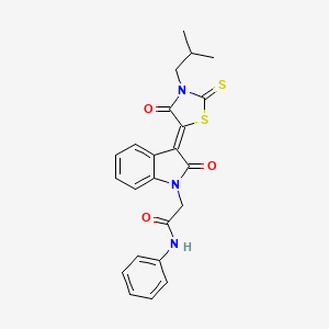 2-[(3Z)-3-(3-Isobutyl-4-oxo-2-thioxo-1,3-thiazolidin-5-ylidene)-2-oxo-2,3-dihydro-1H-indol-1-YL]-N-phenylacetamide