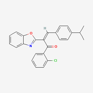 molecular formula C25H20ClNO2 B11965147 2-(1,3-Benzoxazol-2-YL)-1-(2-chlorophenyl)-3-(4-isopropylphenyl)-2-propen-1-one 