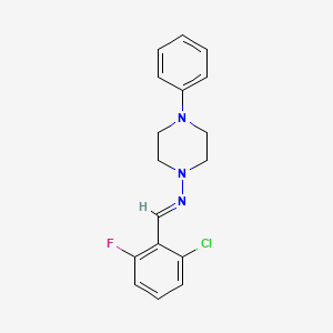 molecular formula C17H17ClFN3 B11965229 N-(2-Chloro-6-fluorobenzylidene)-4-phenyl-1-piperazinamine 